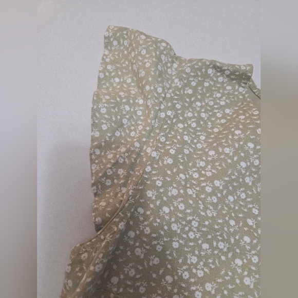 Abercrombie & Fitch Womens Green & White Peplum Back Tie Blouse GUC Size S - Picture 5 of 13